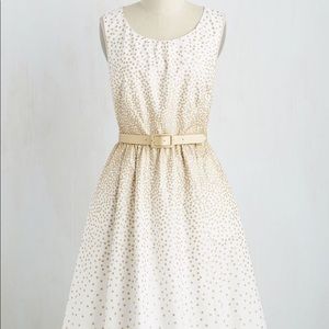 ModCloth Spellbinding Ability dress in gold